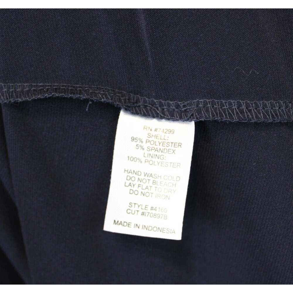 Enfocus Studio Strap Dress Adorned Ruched High Low Women 8 Navy Evening Festive - Picture 11 of 11